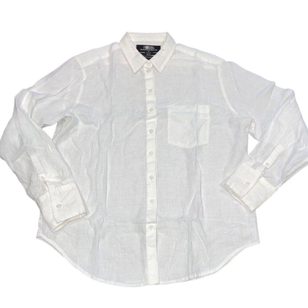 J.Crew Women's Sz 6 White Garçon Classic Shirt Baird McNutt Irish Linen CG940 - Picture 3 of 11